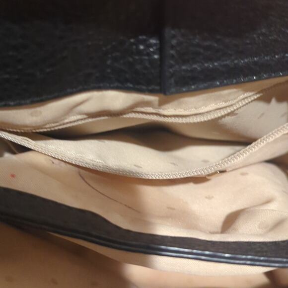 Kate Spade Black Shimmer Pebbled Leather Chain/Leather Strap Shoulder Bag - Picture 8 of 10